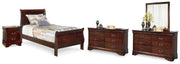 Alisdair Twin Sleigh Bed, 2 Dressers, Mirror and Nightstand