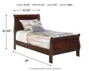 Alisdair Twin Sleigh Bed, 2 Dressers, Mirror and Nightstand