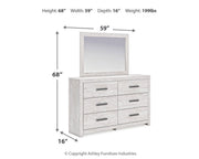 Cayboni King Panel Bed, Dresser, Mirror, Chest and Nightstand
