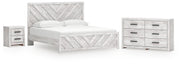 Cayboni King Panel Bed, Dresser and Nightstand
