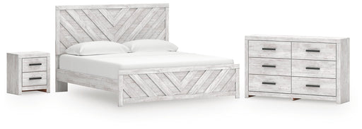 Cayboni King Panel Bed, Dresser and Nightstand