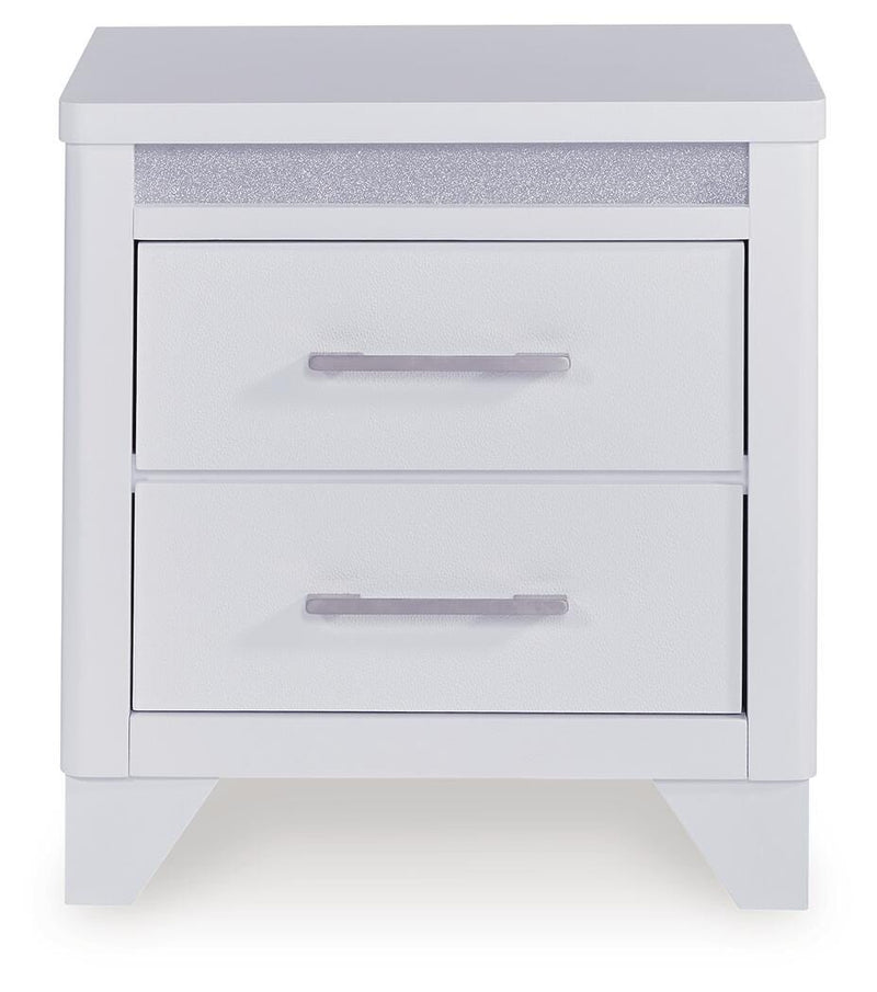 Jarlee Queen Upholstered Panel Bed, Dresser, Mirror, Chest and 2 Nightstands