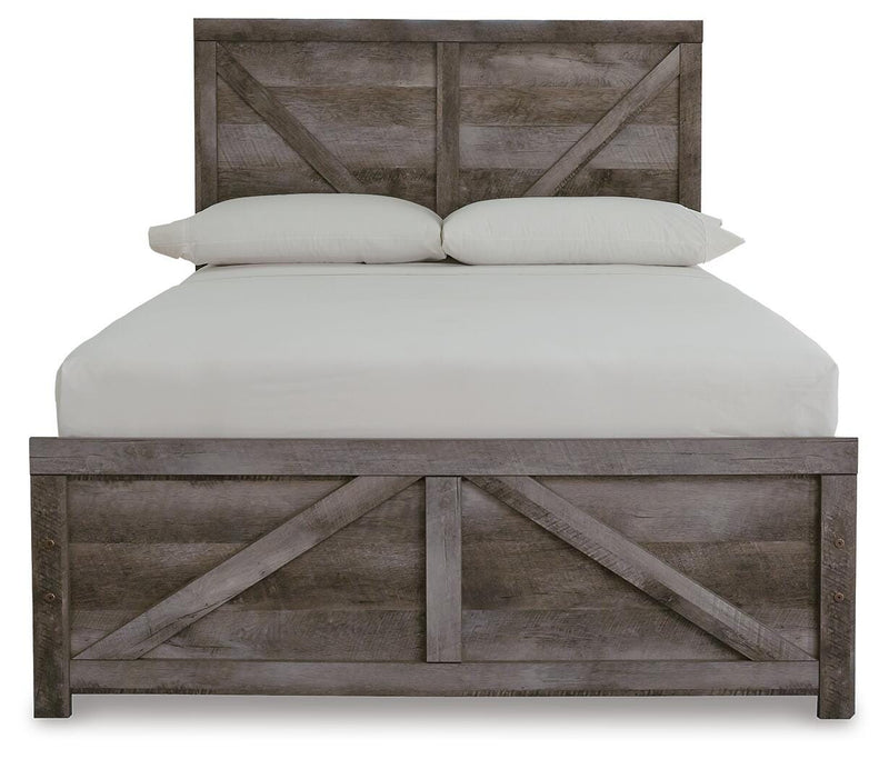 Wynnlow Full Crossbuck Panel Bed and 2 Chests