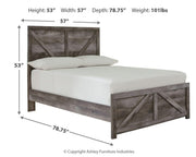 Wynnlow Full Crossbuck Panel Bed and 2 Chests