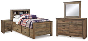 Trinell Twin Bookcase Storage Bed, Dresser, Mirror and Nightstand