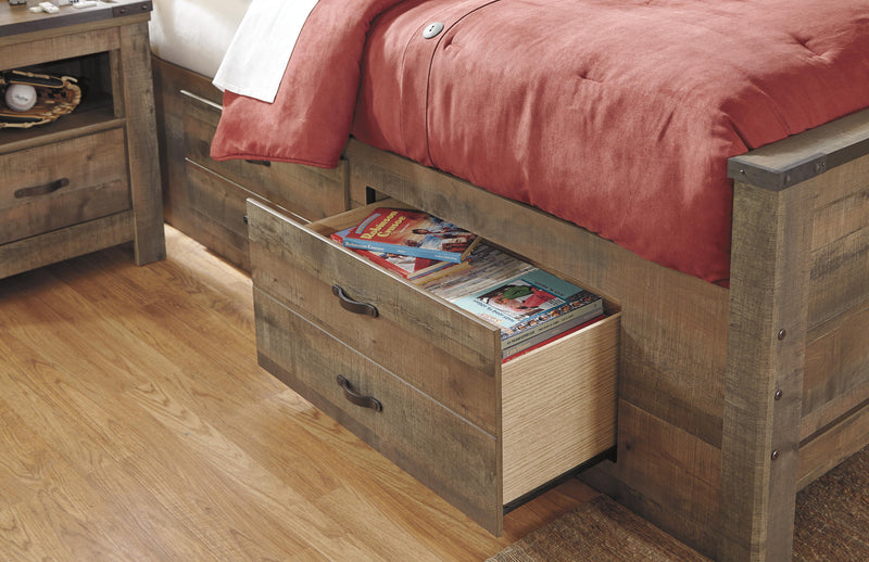 Trinell Full Panel Bed with 2 Storage Drawers