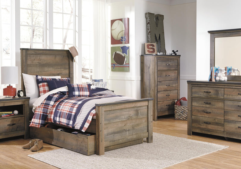 Trinell Twin Panel Bed with 1 Large Storage Drawer