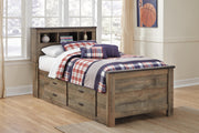 Trinell Twin Bookcase Storage Bed, Dresser and Nightstand