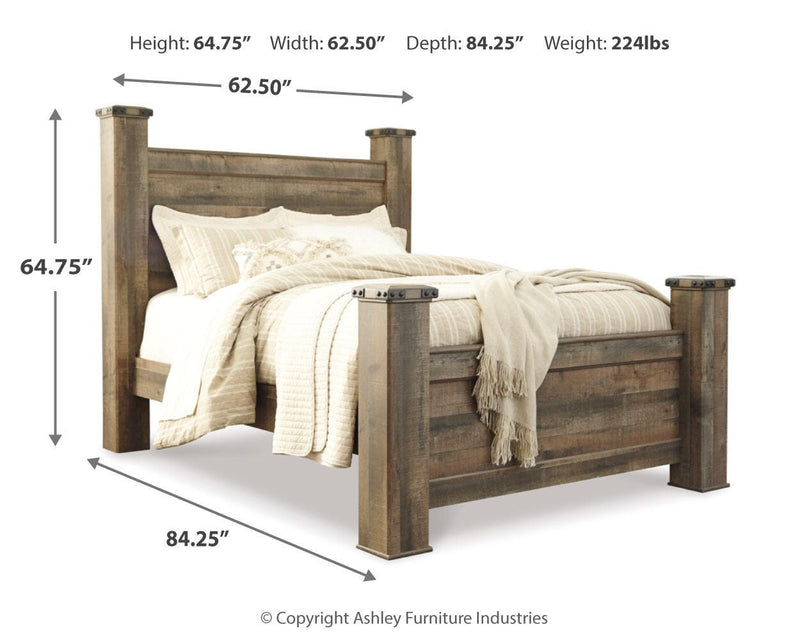 Trinell Queen Poster Bed, Dresser and Mirror