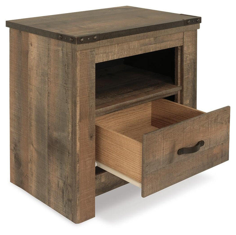 Trinell Full Panel Bed, Dresser, Mirror and Nightstand