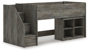Frandern Twin Loft  Bed with Bookcase Storage