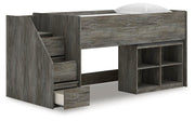 Frandern Twin Loft  Bed with Bookcase Storage