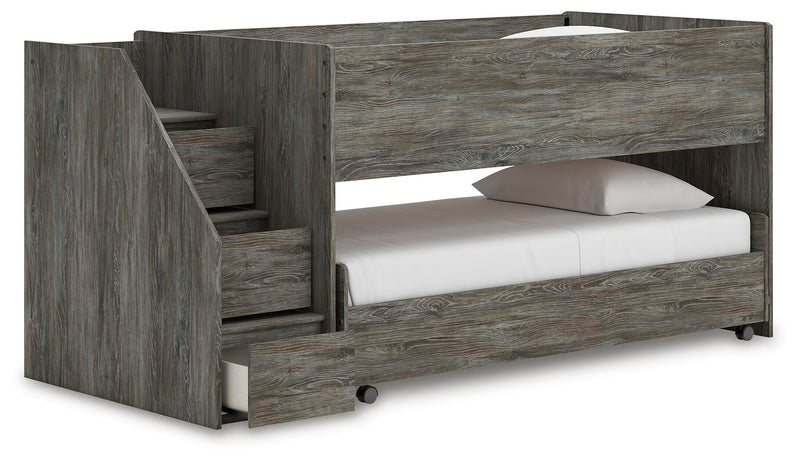 Frandern Twin Over Twin Loft Bed and Mattresses