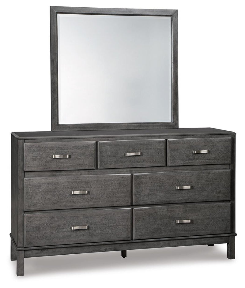Caitbrook California King Storage Bed, Dresser, Mirror and Chest