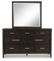 Westonfort Queen Upholstered Panel Bed, Dresser and Mirror