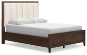 Westonfort Queen Upholstered Panel Bed, Dresser and Mirror