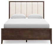 Westonfort Queen Upholstered Panel Bed, Dresser and Mirror