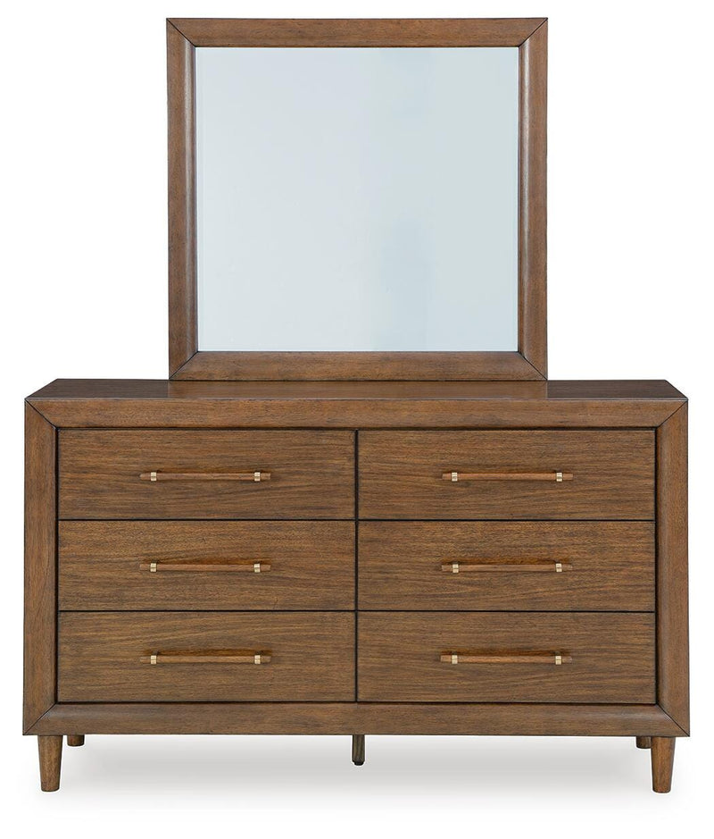 Lyncott Queen Upholstered Bed, Dresser and Mirror