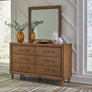 Lyncott Queen Upholstered Bed, Dresser and Mirror
