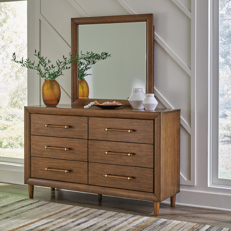 Lyncott Queen Upholstered Bed, Dresser and Mirror