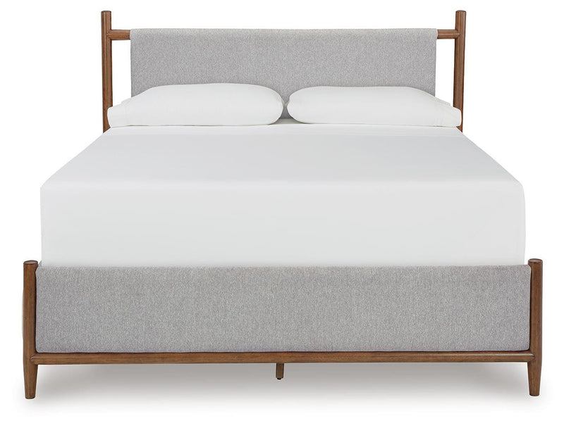 Lyncott Queen Upholstered Bed, Dresser and Mirror