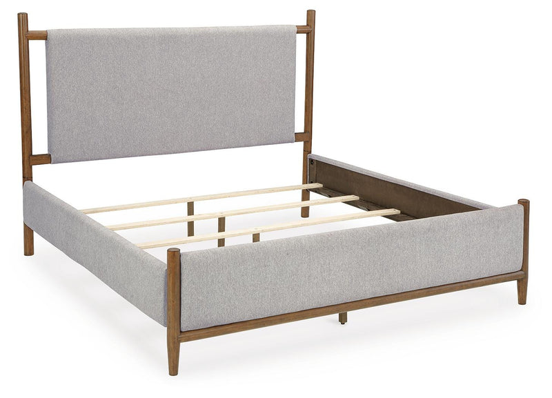 Lyncott Queen Upholstered Bed, Dresser and Mirror