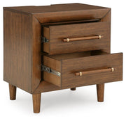 Lyncott Queen Upholstered Bed, Dresser, Mirror and 2 Nightstands