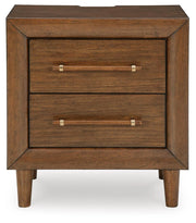 Lyncott Queen Upholstered Bed, Dresser, Mirror and 2 Nightstands
