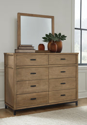 Tomtyn Queen Upholstered Bed, Dresser and Mirror