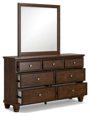 Danabrin California King Panel Bed, Dresser and Mirror