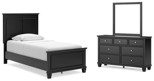 Lanolee Twin Panel Bed, Dresser and Mirror