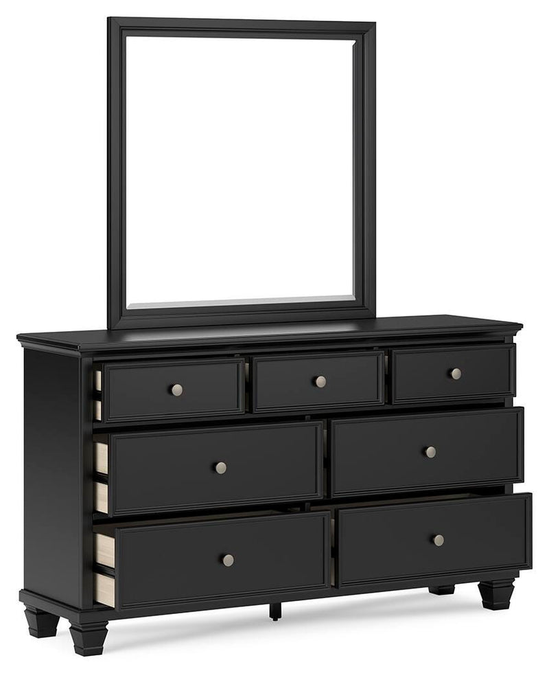 Lanolee California King Panel Bed, Dresser and Mirror