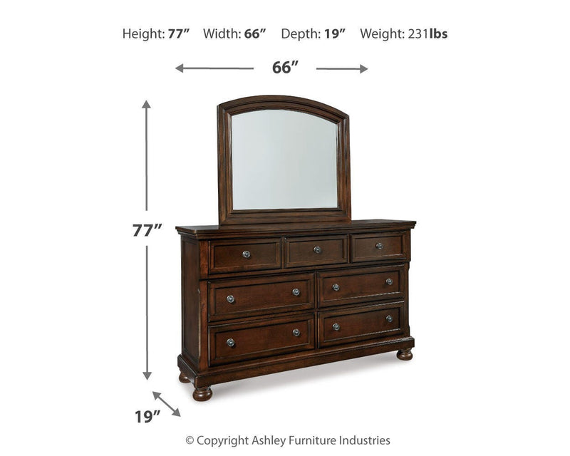 Porter Queen Panel Bed, Dresser and Mirror