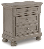 Lettner California King Panel Bed and 2 Nightstands