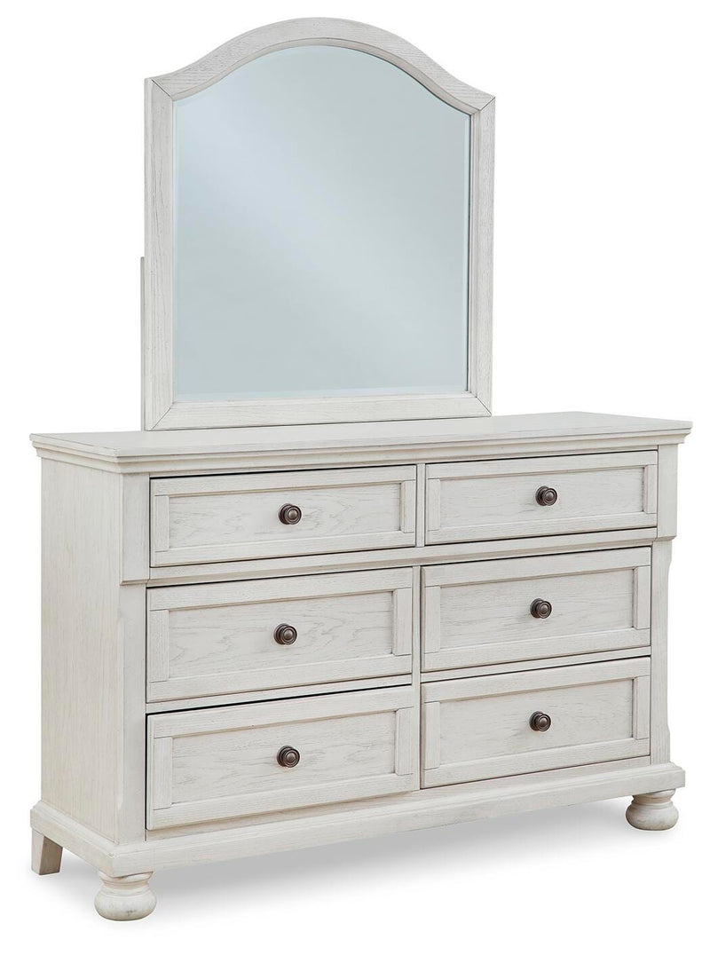 Robbinsdale Full Storage Sleigh Bed, Dresser, Mirror, Chest and Nightstand
