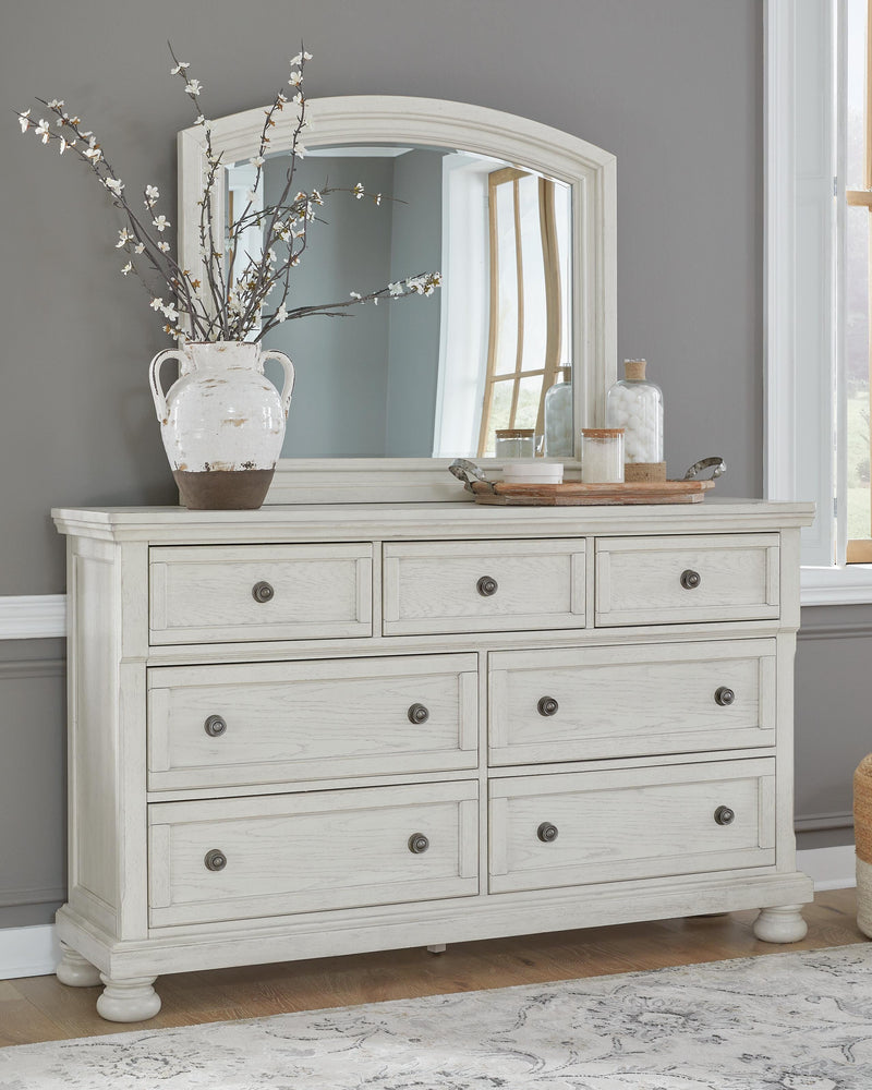 Robbinsdale Queen Panel Storage Bed, Dresser and Mirror