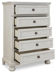 Robbinsdale Full Sleigh Storage Bed, Chest and Nightstand