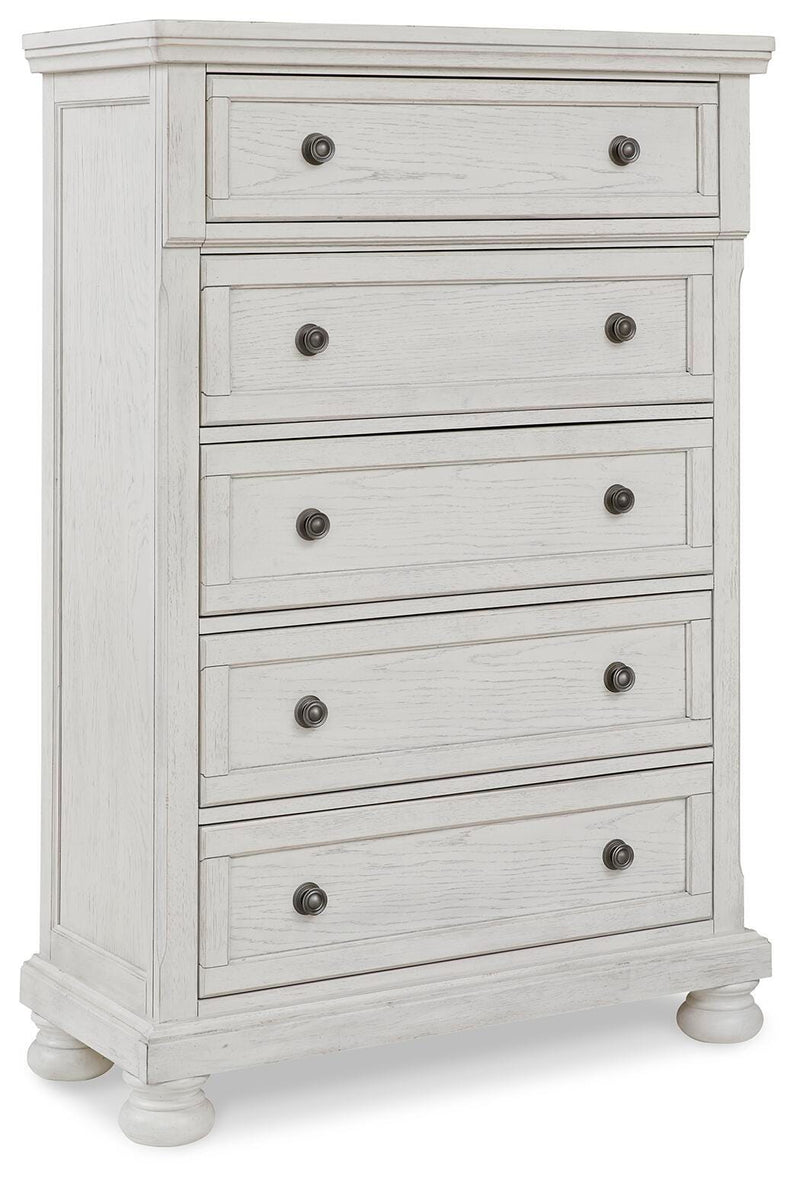 Robbinsdale King Panel Bed, Dresser, Mirror, Chest and 2 Nightstands