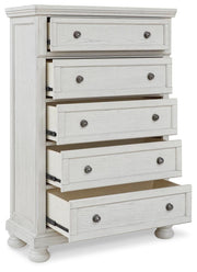 Robbinsdale King Panel Bed, Dresser, Mirror, Chest and 2 Nightstands