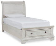 Robbinsdale Twin Sleigh Storage Bed, Dresser and Mirror