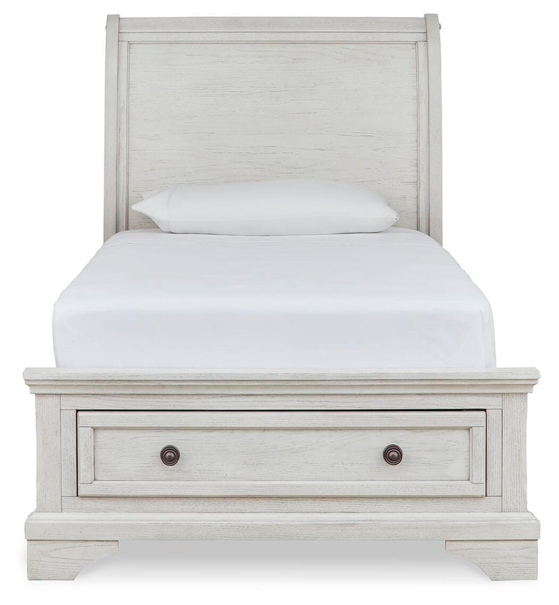 Robbinsdale Twin Storage Bed, Dresser, Mirror and Nightstand
