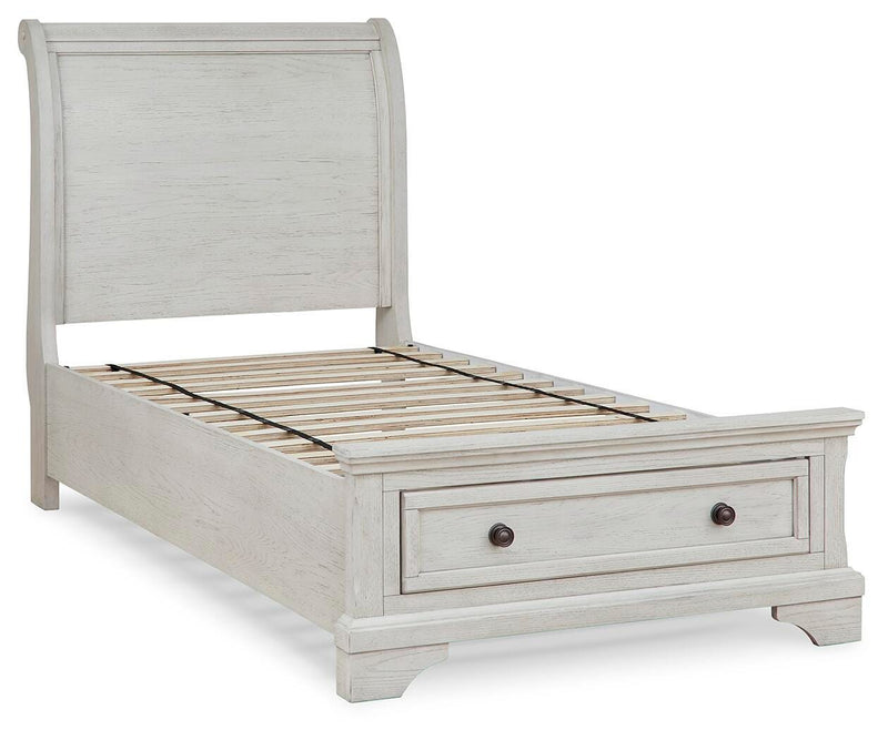 Robbinsdale Twin Storage Bed, Dresser, Mirror and Nightstand