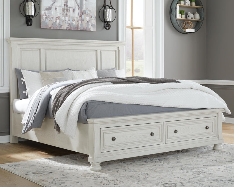 Robbinsdale Queen Panel Storage Bed, Dresser and Mirror
