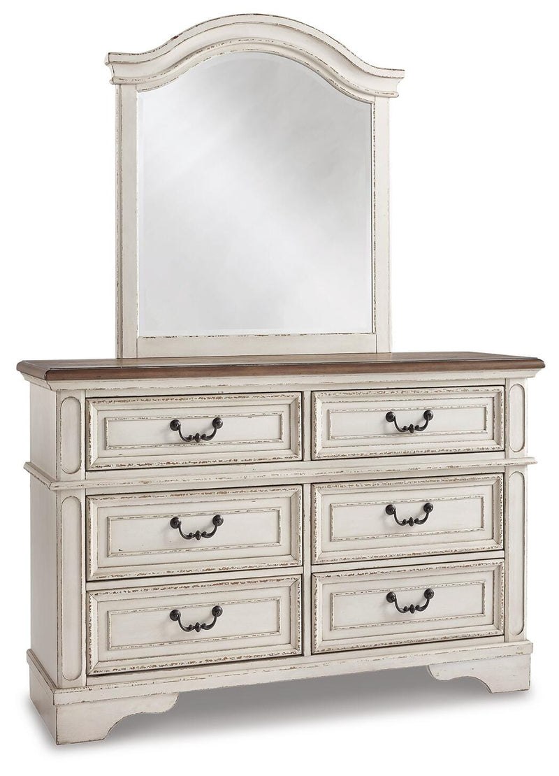 Realyn Full Panel Bed, Dresser, Mirror, Chest and Nightstand