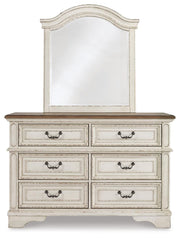 Realyn Full Panel Bed, Dresser, Mirror, 3-Piece Vanity and Nightstand