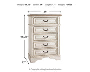 Realyn Full Panel Bed, Dresser, Mirror and Chest