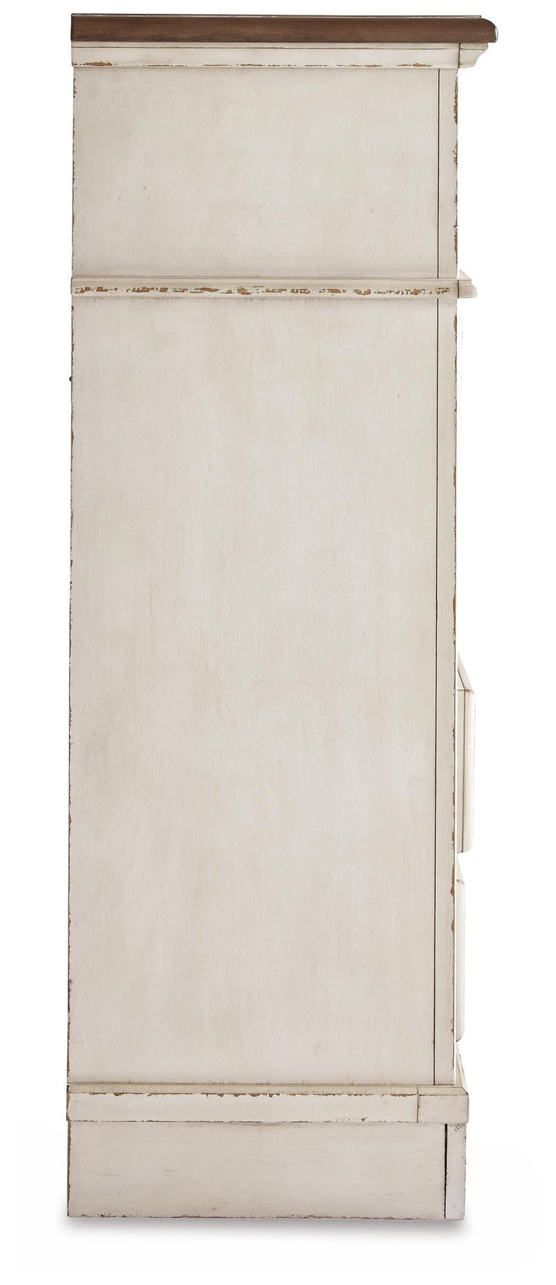 Realyn Queen Upholstered Panel Bed, Dresser, Mirror, Chest and Nightstand