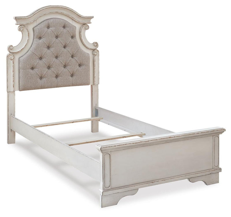 Realyn Twin Panel Bed, Dresser, Mirror and Nightstand