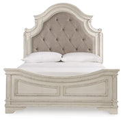 Realyn Queen Upholstered Panel Bed and Chest