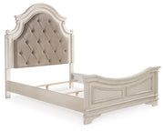 Realyn Queen Upholstered Panel Bed and Chest